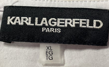 Load image into Gallery viewer, Karl Lagerfeld Womens White Graphic Print Short Sleeve Crew Neck T-Shirt Size XL
