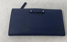 Load image into Gallery viewer, Kate Spade Womens Haven Lane Stacy Blue Glitter Dot Leather Bifold Wallet

