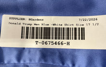 Load image into Gallery viewer, Donald J. Trump Mens Blue White Long Sleeve Non-Iron Dress Shirt Size 17.5 32/33
