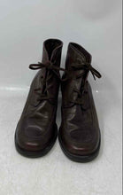 Load image into Gallery viewer, Enzo Angiolini Womens Brown Leather Lace-Up Block Heel Ankle Boots Size 8M
