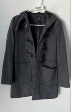 Load image into Gallery viewer, Forever 21 Womens Gray Long Sleeve Hooded Toggle Front Trench Coat Size Large
