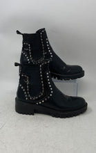 Load image into Gallery viewer, Zara Womens Black Leather Studded Chunky Heel Ankle Chelsea Boots Size EUR 37
