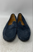 Load image into Gallery viewer, Saks Fifth Avenue Mens Blue Suede Slip-On Penny Loafer Shoes Size 11.5
