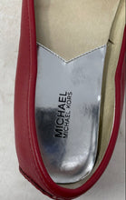 Load image into Gallery viewer, Michael Kors Womens Fulton Red Leather Logo Slip-On Ballet Flats Size 5M
