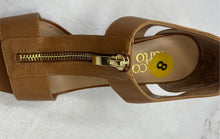 Load image into Gallery viewer, Franco Sarto Womens Caged Myraid Brown Zipper Block Platform Heels Size 6M
