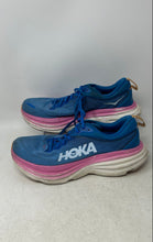 Load image into Gallery viewer, Hoka One One Bondi 8 Womens Blue Pink Lace Up Running Shoes Sneakers Size 9B
