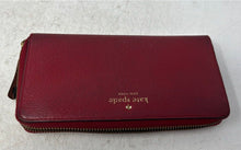 Load image into Gallery viewer, Kate Spade New York Womens Red Leather Card Holder Small Zip-Around Wallet
