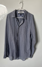 Load image into Gallery viewer, Tommy Hilfiger Mens Blue White Signature Print Custom Fit Button-Up Shirt Sz XL
