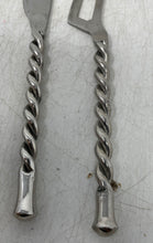 Load image into Gallery viewer, Set Of 3 Pieces Vintage Silver-Tone Stainless Steel Twisted Handle Cheese Knife
