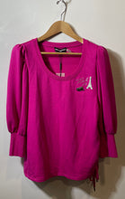Load image into Gallery viewer, Karl Lagerfeld Womens Pink Scoop Neck Blouse Top Size Small With Tag
