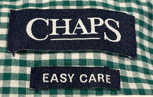 Load image into Gallery viewer, Chaps Mens Green White Checked Easy Care Short Sleeve Button-Up Shirt Size Large
