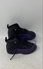 Load image into Gallery viewer, Nike Kids Jordan 12 Retro Black Purple Lace-Up Sneaker Shoes Size 11C

