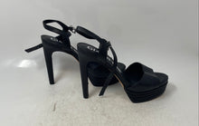Load image into Gallery viewer, Gianni Bini Womens Ophyliah Black Leather Stiletto Heel Platform Sandals Sz 9.5B
