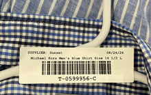 Load image into Gallery viewer, Michael Kors Mens Multicolor Plaid Slim Fit Stretch Dress Shirt Size L 16 1/2
