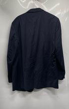 Load image into Gallery viewer, Joseph &amp; Feiss Mens Navy Blue Black Wool Long Sleeve Two-Button Blazer Size L
