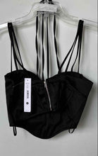 Load image into Gallery viewer, Aqua x Maeve Reilly Womens Black Halter Back Zip Bustier Blouse Top Size Small
