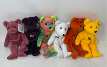 Load image into Gallery viewer, Set Of 6 Pcs Salvino's 1998 Plush Bear Mixed Variety Bamm Beano's Toy With Tag
