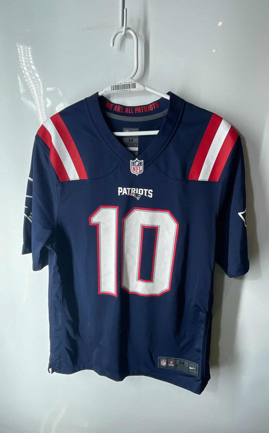 Nike Mens Blue England Patriots Mac Jones #10 Pullover NFL Jersey Size M