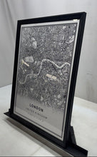Load image into Gallery viewer, London United Kingdom Map Square Framed Black White Wall Art Print
