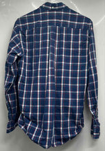 Load image into Gallery viewer, Tommy Hilfiger Mens Blue Plaid Classic Fit 80's 2-Ply Button-Up Shirt Size S
