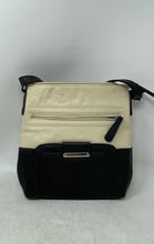 Load image into Gallery viewer, Stone Mountain Womens Black Cream Colorblock Leather Zipper Crossbody Bag
