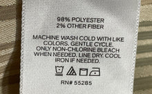 Load image into Gallery viewer, Express Womens Beige Striped Long Sleeve Collared Blouse Top Size Medium
