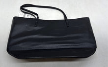 Load image into Gallery viewer, Nine West Womens Black Leather Double Handle Inner Pocket Zip Top Lined Tote Bag
