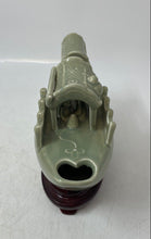 Load image into Gallery viewer, Antique Yi Lin Arts &amp; Treasures Green Celadon Inkstone Water Dropper Boat W/ Box
