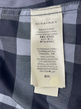 Load image into Gallery viewer, Authentic Burberry London Mens Black Gray Plaid Cotton Dress Shirt 14.5 Stained
