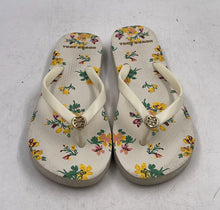 Load image into Gallery viewer, Authentic Tory Burch Womens White Yellow Floral Flat Flip Flop Sandals Size 5M
