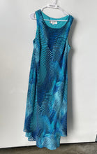 Load image into Gallery viewer, Donna Ricco Womens Multicolor Blue Printed Sleeveless Fit &amp; Flare Dress Size 14
