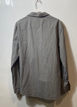 Load image into Gallery viewer, Calvin Klein Mens Gray White Check Long Sleeve Slim Fit Button-Up Shirt Size L
