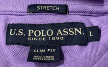 Load image into Gallery viewer, U.S. Polo Assn. Mens Purple Short Sleeve Collared Slim Fit Polo Shirt Size Large
