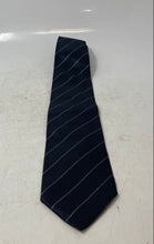 Load image into Gallery viewer, Hugo Boss Mens Dark Blue Striped Silk Designer Adjustable Pointed Tie
