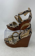 Load image into Gallery viewer, Michael Kors Womens Carmen Brown Black Animal Print Platform Sandals Size 7.5 M
