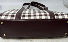 Load image into Gallery viewer, Betsey Johnson Womens Brown White Checkered Inner Pockets Zipper Shoulder Bag

