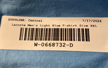 Load image into Gallery viewer, Lacoste Mens Light Blue Pima Cotton Regular Fit Pullover T-Shirt Size XXL
