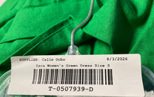 Load image into Gallery viewer, Zara Womens Green Sleeveless Collarless Side Zipper Wrap Dress Size Small
