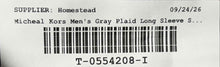 Load image into Gallery viewer, Michael Kors Mens Gray Plaid Long Sleeve Slim Fit Button-Up Shirt Size M
