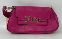 Load image into Gallery viewer, Juicy Couture Womens Pink Signature Embossed Leather Flap Shoulder Bag With Tag
