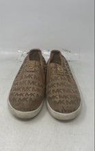 Load image into Gallery viewer, Michael Kors Womens Beige Brown Logo Print Round Toe Slip-On Shoes Size 3

