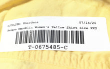 Load image into Gallery viewer, Banana Republic Womens Yellow Long Sleeve Collared Button-Up Shirt Sz XXS Petite
