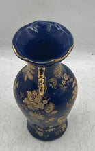 Load image into Gallery viewer, Blue Gold Floral Fine Porcelain Collectibles Home Decorative Japanese Vase
