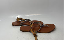 Load image into Gallery viewer, Coach Womens Charleen Brown Snakeskin Print Open Toe Flat Thong Sandals Sz 7.5 B
