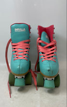 Load image into Gallery viewer, Impala Womens Sidewalk GM006 Aqua Blue Pink Lace-Up Roller Skates Size 8
