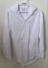 Load image into Gallery viewer, Calvin Klein Mens White Long Sleeve Slim Fit Collared Dress Shirt Size Medium
