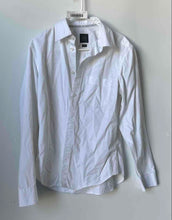 Load image into Gallery viewer, Armani Exchange Mens White Cotton Collared Long Sleeve Button-Up Shirt Size M
