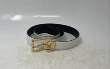 Load image into Gallery viewer, Michael Kors Womens White And Gold Buckle Logo Adjustable Dress Belt
