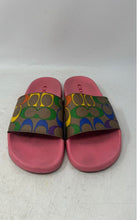 Load image into Gallery viewer, Coach Womens Uli Sport Pink Brown Rainbow Signature Canvas Slide Sandals Size 9
