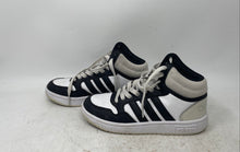 Load image into Gallery viewer, Adidas Kids Hoops Mid IH7893 White Black Leather Lace-Up Sneaker Shoes Size 2.5
